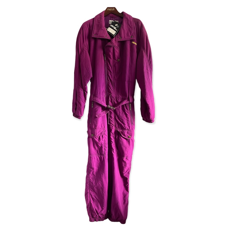 Vintage HEAD Ski suit 42R Raspberry Sportswear Ladies one piece NWT